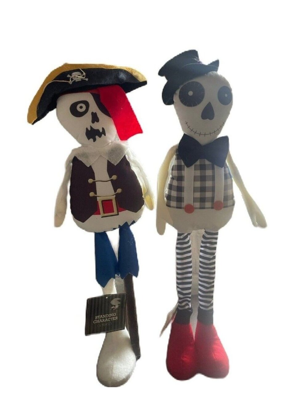 Halloween Standing  Icon Character Pirate And Skeleton 24” Set Of 2 new